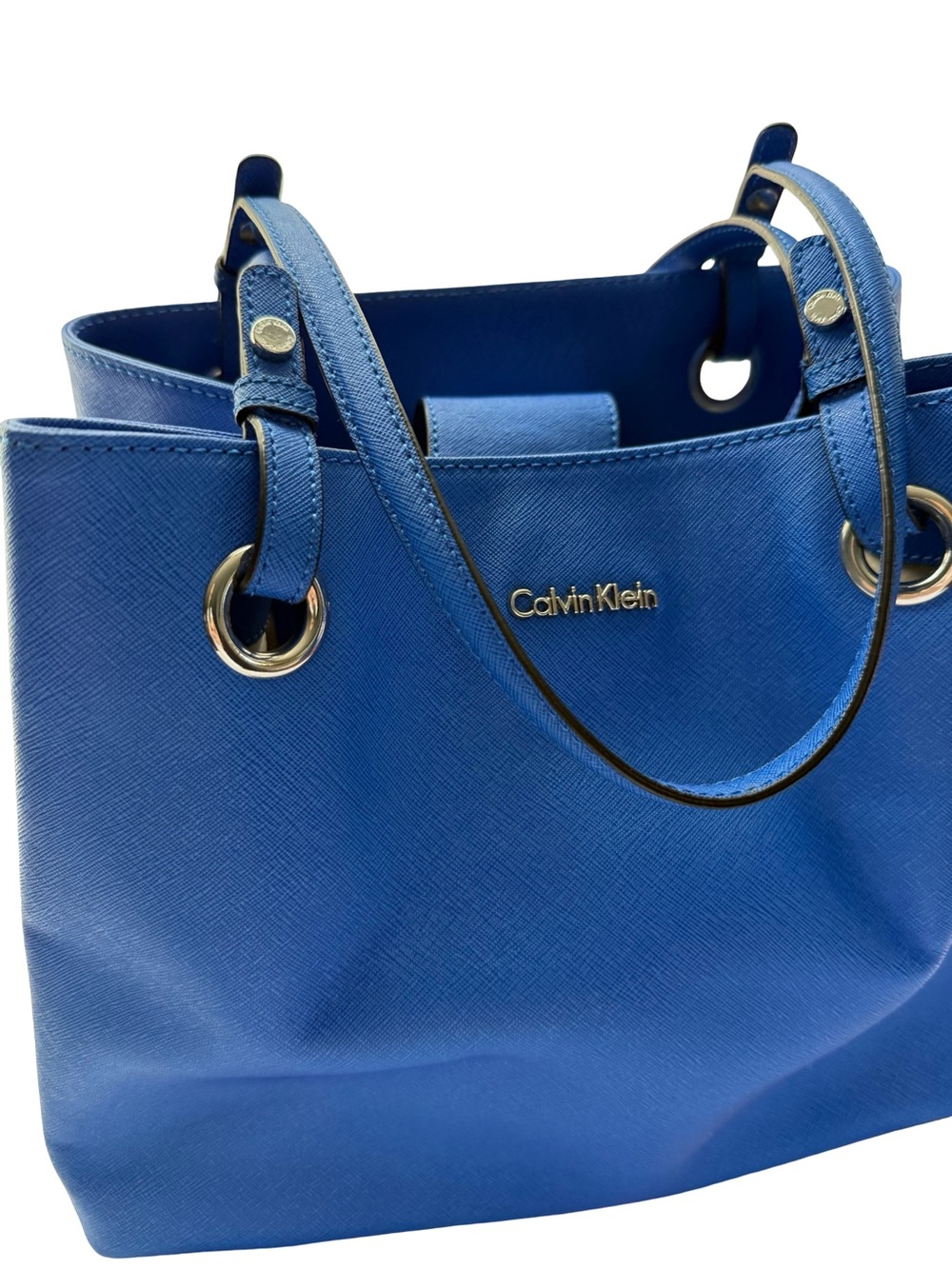 Calvin Klein Royal Blue Saffiano Tote